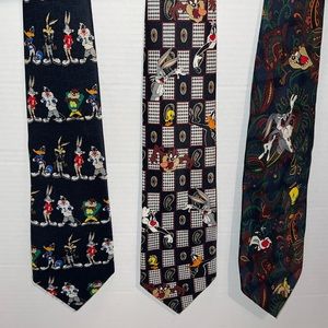 Looney Ties Lot of 3 Bugs Taz Sylvester